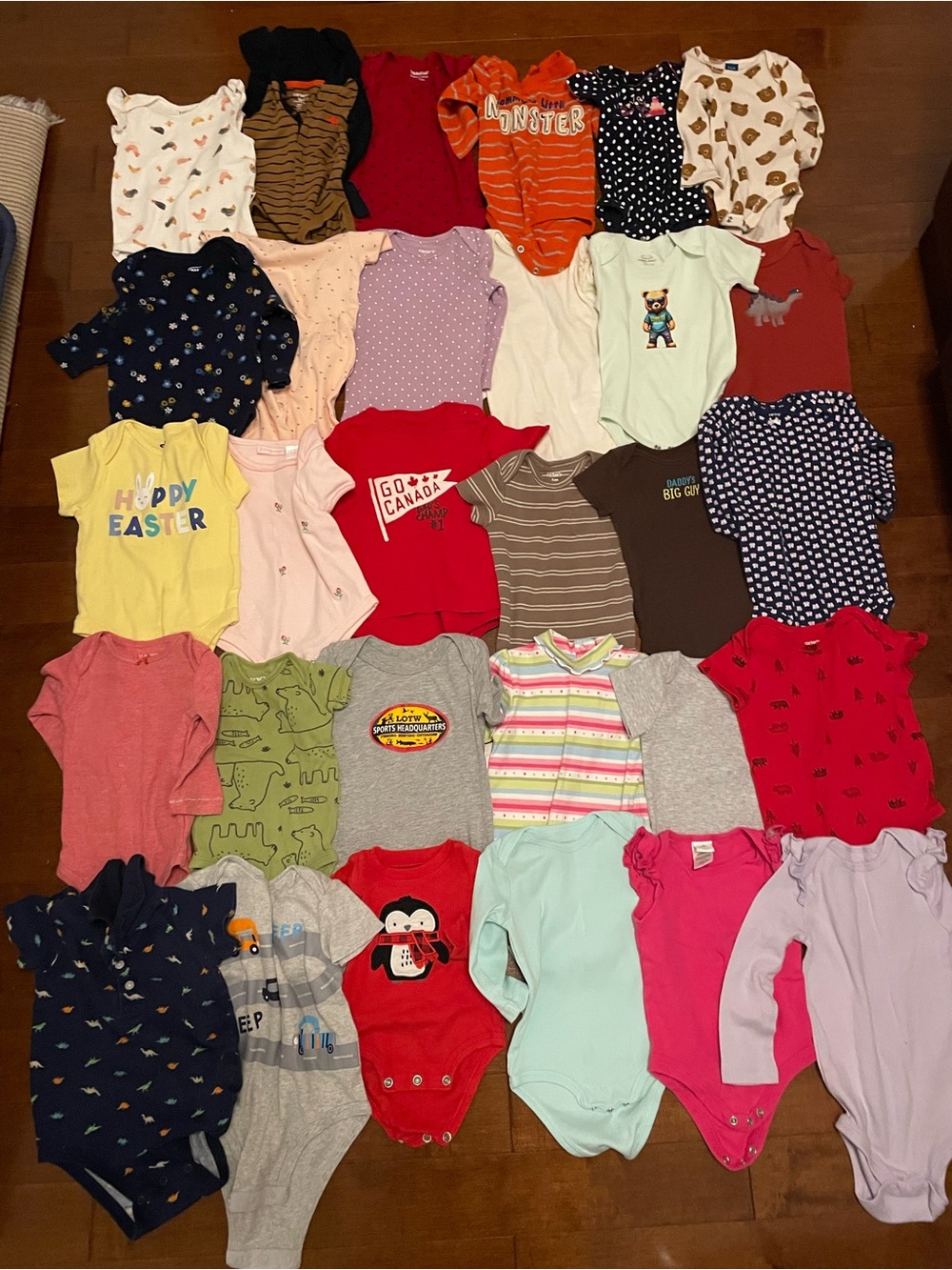 Lot 30 pcs Baby girl bodysuit mixed size 3-12m